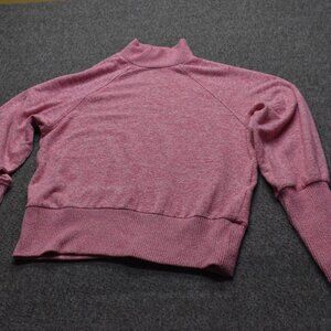 Maeve Anthropologie Laney Sweater Pink Marled High Neck Balloon Sleeve Sz M